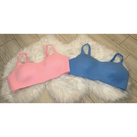 aerie Other - 2 Aerie Smoothez Lined Bras Wire Free Womens L Large Pink Blue